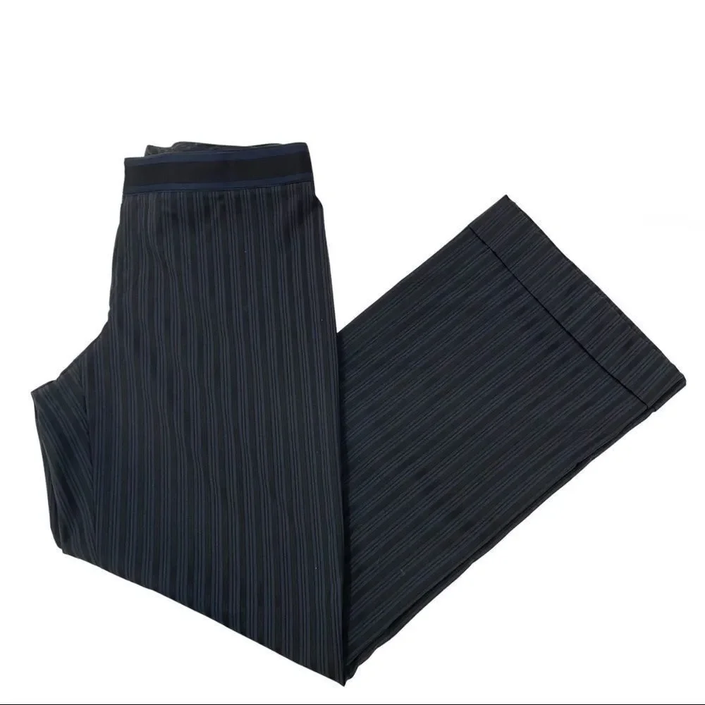 Nine West Cyndi Black and Blue Pin Stripe Trouser‎ Pants Size 10